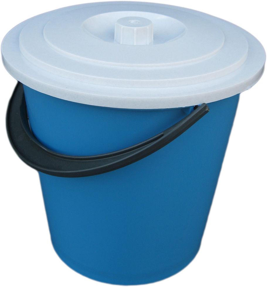 Відро 10л пластмасове кольорове з кришкою господарське, фото 1