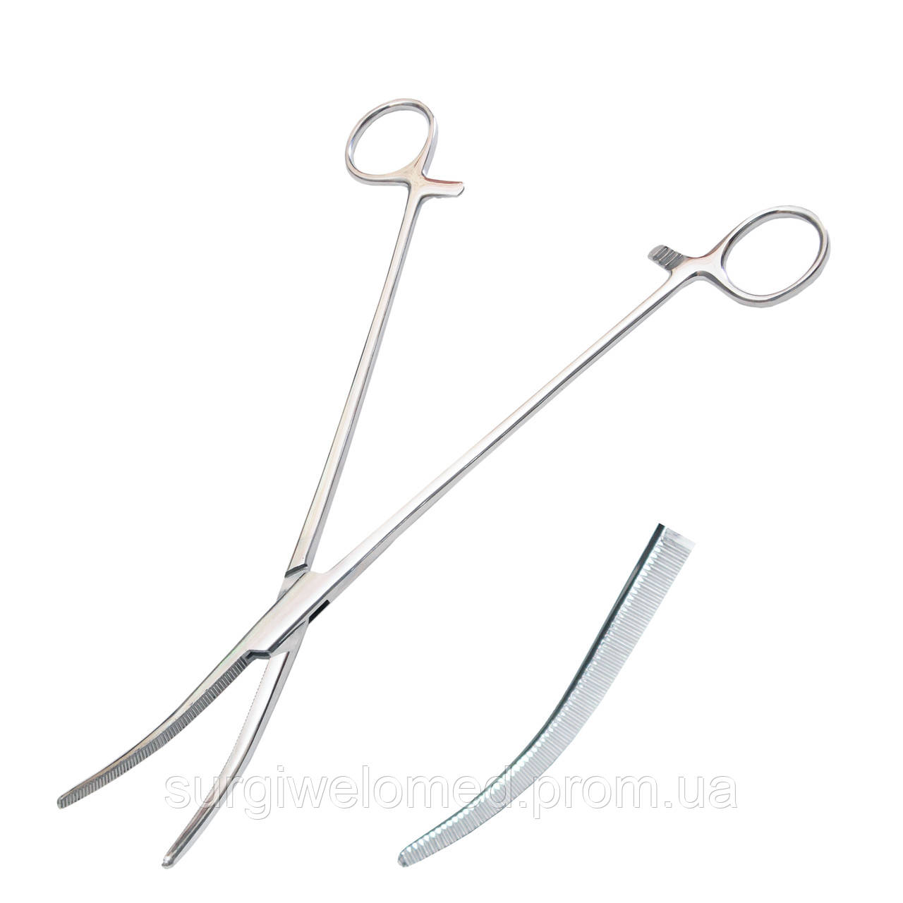 Купить Зажим Бильрот зубчатый изогнутый № 3 по Overholt-Geissendoerfer ...