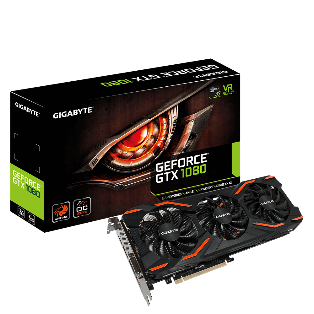 Відеокарта GigaByte GeForce GTX 1080 Windforce OC 8G (GV-N1080WF3OC-8GD)
