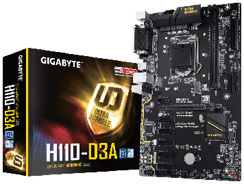 Материнська плата Gigabyte GA-H110-D3A (s1151, Intel H110, 6 роз'ємів PCI-E)