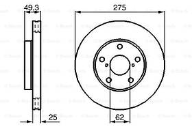 Гальмівний диск передній Toyota Rav4 (2000-2006) Bosch 0986479111