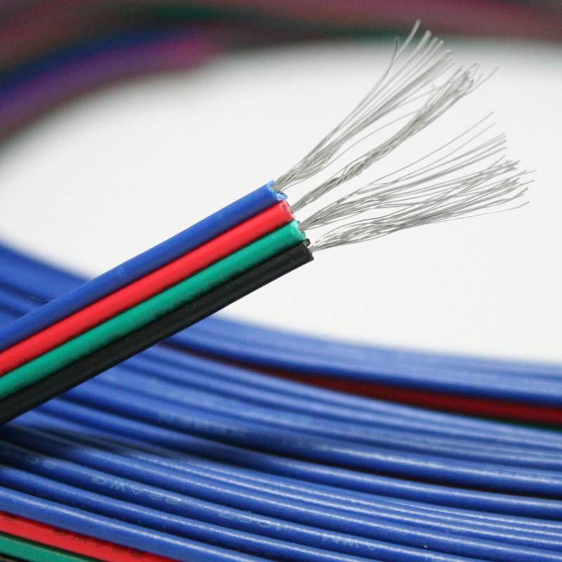 Дріт (кабель плоский) 4-жильний 4x0, 32 мм2 awg 22 для RGB світлодіодної стрічки, фото 1