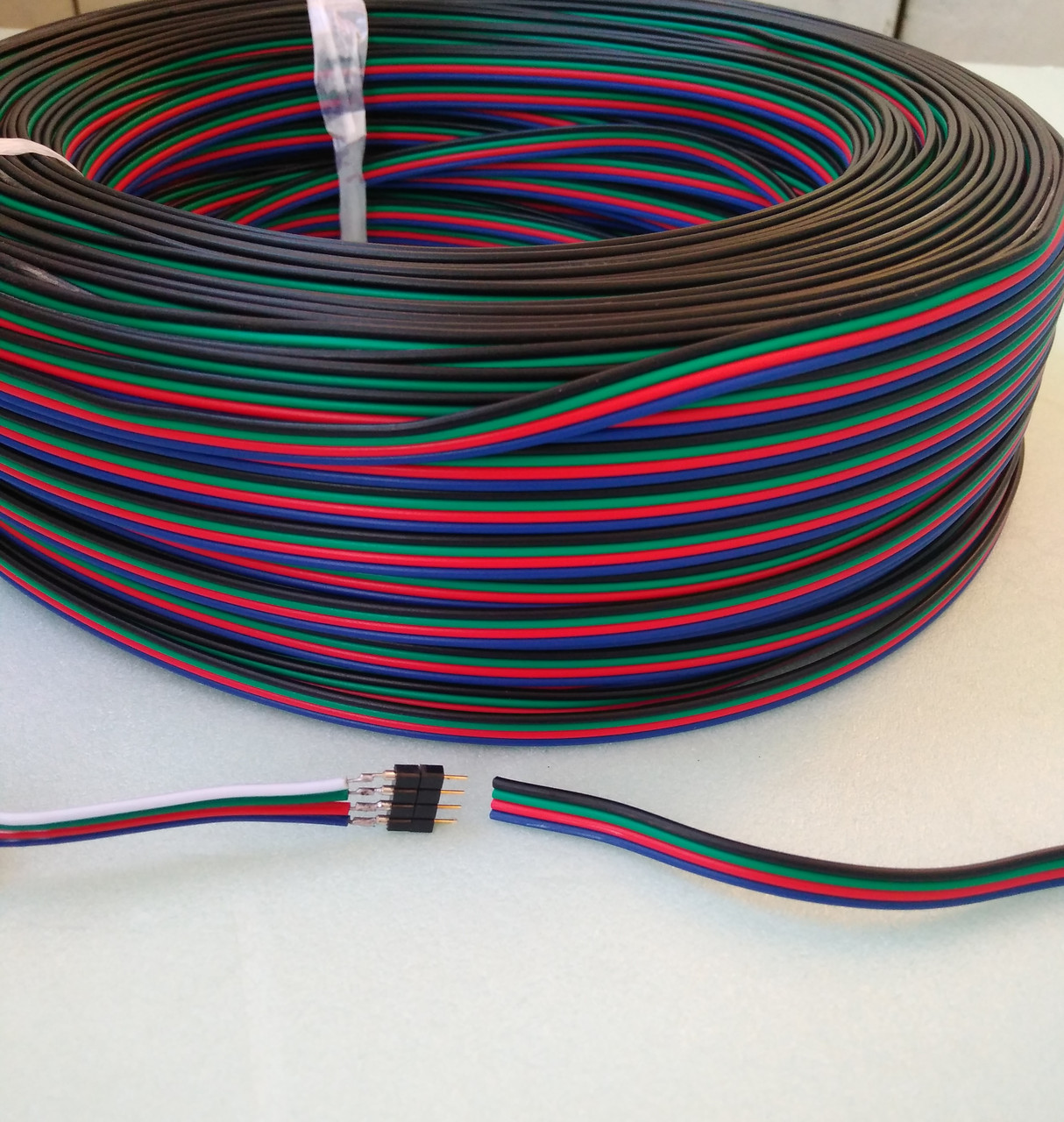 Провод (кабель плоский) 4-х жильный 4x0,32мм2 awg 22 для RGB ...