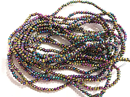 Намистина скло Finding Рондель граненка Хамелеон 2 мм В'язка 160 шт