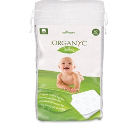 Органічні ватні диски дитячі квадратні Corman,60шт