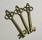 Набір 3 шт. підвісок, ключ, колір-бронза, фото 3