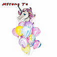 Барвистий повітряний латексний кулька агат мармур 12"(30 см) 1 шт., фото 7