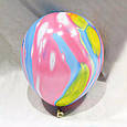 Барвистий повітряний латексний кулька агат мармур 12"(30 см) 1 шт., фото 2