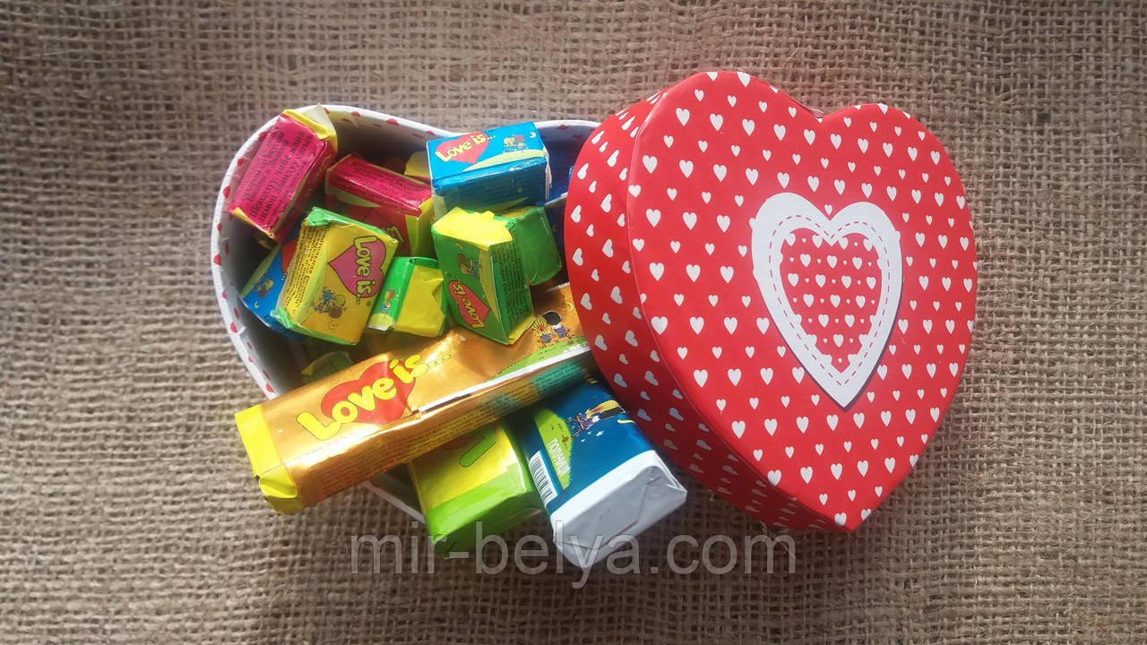 Жуйки Love is 5 смаків мікс жувальна гумка лові іс подарунковий набір 30 штук, фото 1