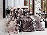 Комплект постельного белья First Choice Eylul Kahve сатин 220-200 см коричневый