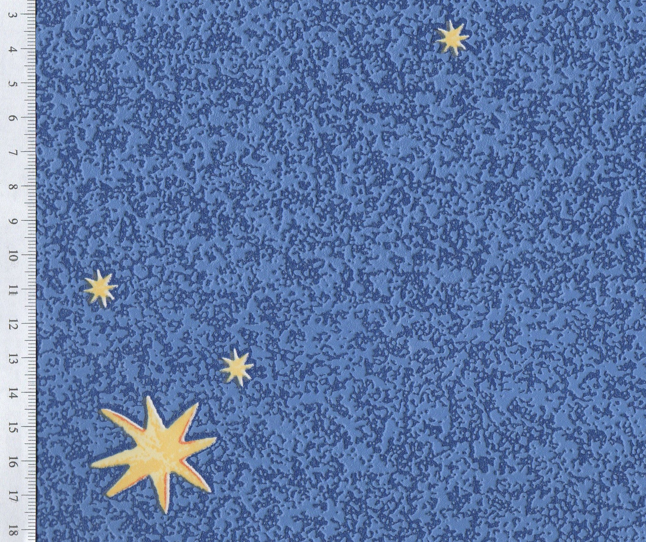 Синие немецкие обои 911711 с мелкими светящимися в темноте звездочками, тисненые виниловые для детской комнаты - фото 2 - id-p591154331