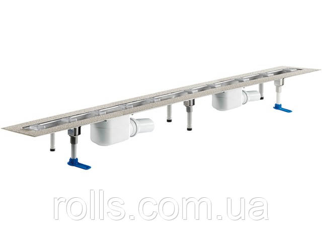 HL50F.0/180 Душовий лоток із 2 сифонами DN50, з матеріалом для монтажу Довжина 1800 мм