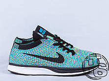 Чоловічі кросівки Nike Flyknit Racer Green Strike/Black/Blue 526628-304, фото 3