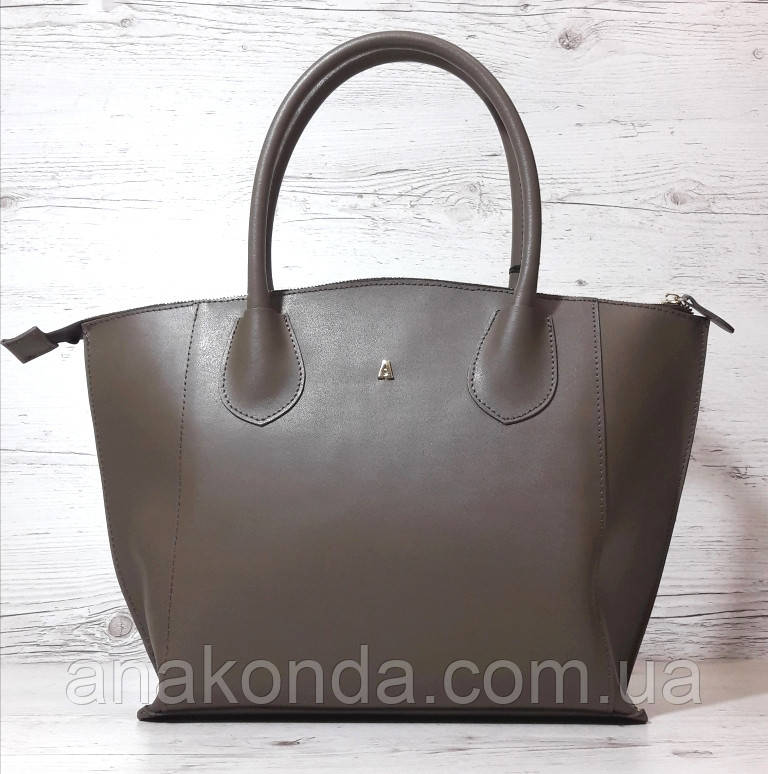 223 Сумка жіноча натуральна шкіра, тауп (кава з молоком, холодний пісочний)