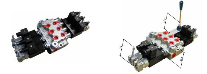 Моноблочні гідророзподільники з електричним управлінням OMFB 12V(6 важелів), фото 1