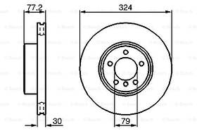 Гальмівний диск передній BMW 5 (E60) (2003-) Bosch 0986479115