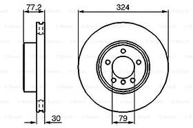 Тормозной диск передний BMW 6(E63)(2004-) Bosch(0986479115)