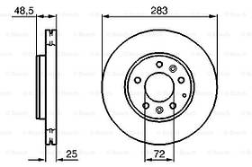 Гальмівний диск передній Mazda 6 (GG) (2002-) Bosch 0986479132