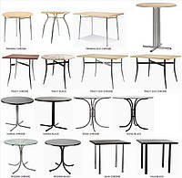 Столи для ресторанів кафе барів (асортимент, підстави, стільниці) знижки