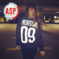 Кофта ємна з номером 09 друк білого кольору прізвище або ім'я на замовлення