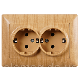 Gunsan Visage Клен Розетка подвійна із заземленням