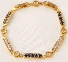 Позолота Браслет з чорними і білими цирконами (GF311)