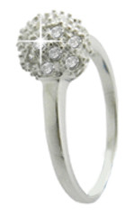 Кільце KS5. Срібло 925 (родиров.). Cubic Zirconia Розмір 17