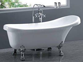 Окремісна акрилова ванна на левячих лапах без переливу Atlantis C-3000 ніжки хром РОЗПРОДАЖА