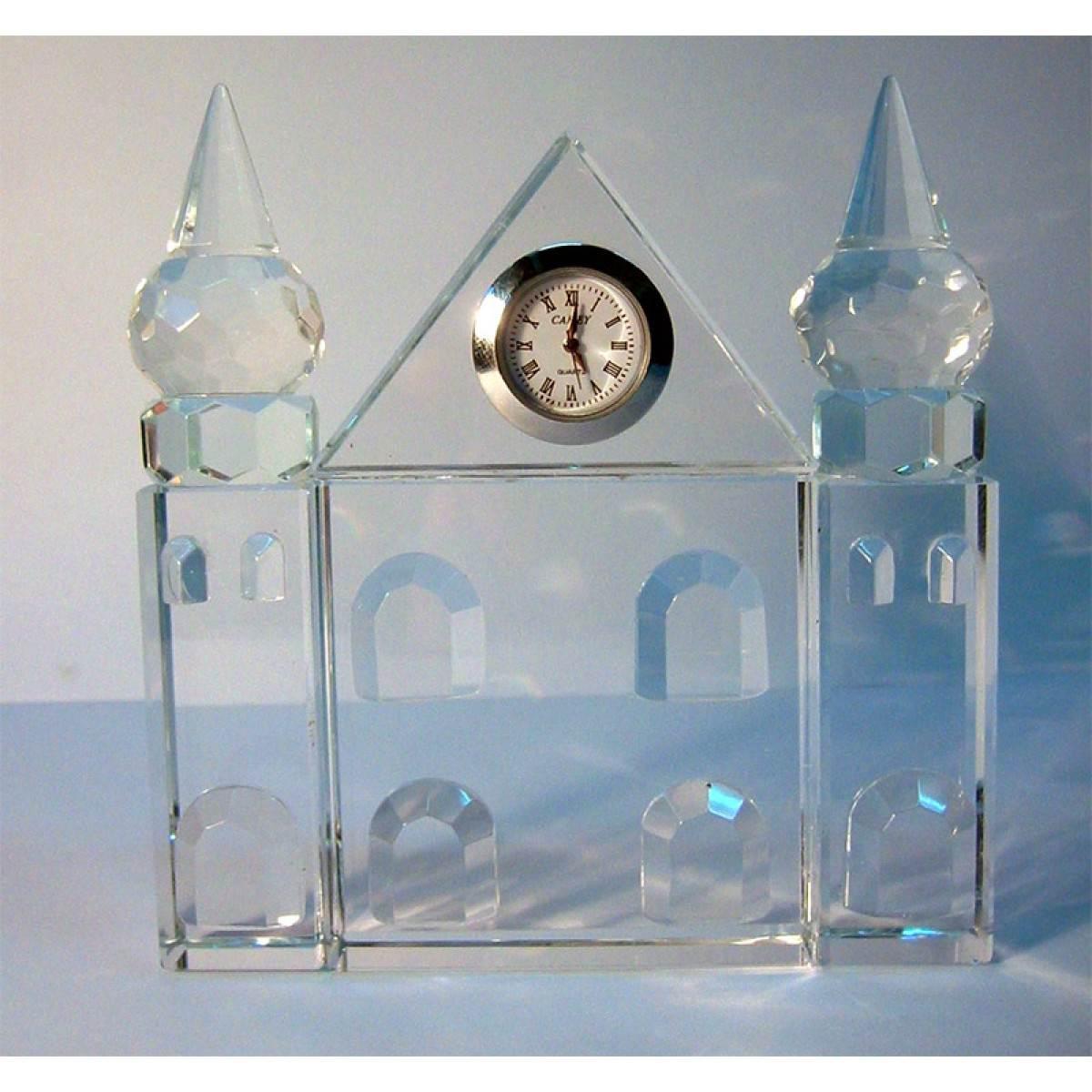 Статуетка кришталева Двовірець із годинником, фото 1