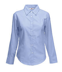 Жіноча сорочка з довгим рукавом OxFord Fruit of the Loom XS, OD Світло Блакитний