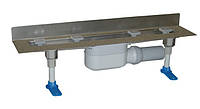 HL50W/100 Угловой душевой лоток пристенный для отведения воды с сифоном DN50, с материалом для монтажа