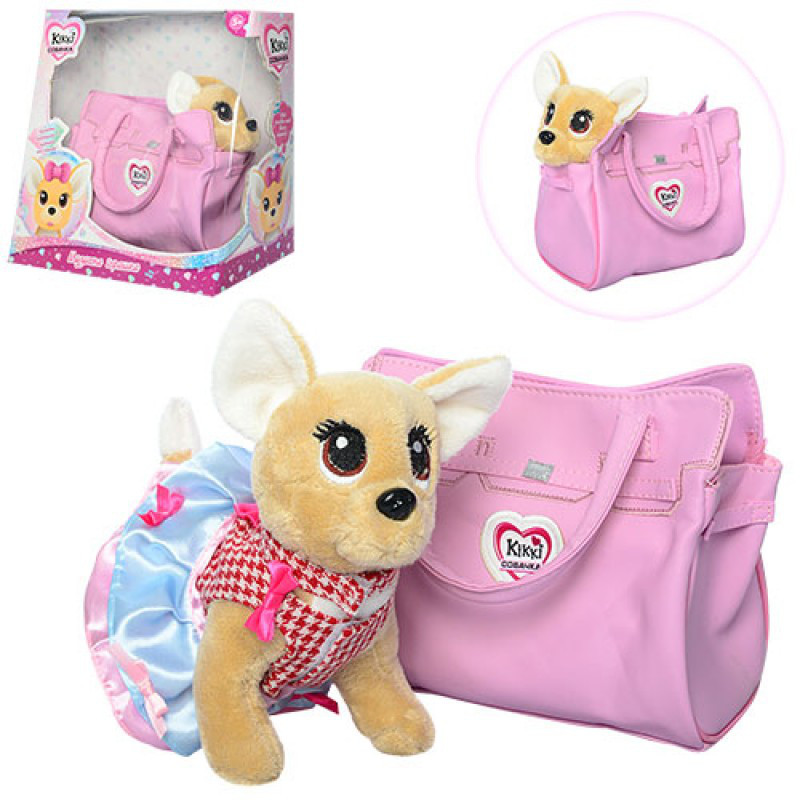 Собачка Кікі M 3219, 25 см, звук (укр), у сумці, на батарейках, фото 1