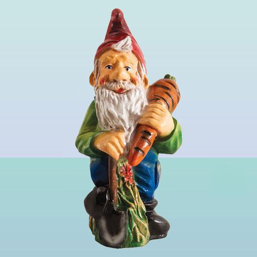 Декоративная садовая фигурка статуэтка для декора сада Гном с морковкой (М) - фото 1 - id-p649928992