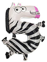 Качество! Шар из фольги на Детский праздник Цифра "5", Зебра, высота 50 см