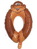 Качество! Фольгированный шар на Выписку из Роддома Цифра "0", Обезьянка, высота 50 см