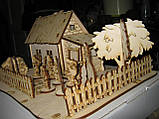 Дерев'яний 3D конструктор-розмальовка Білосніжка та 7 гномів і фарби у подарунок, фото 3