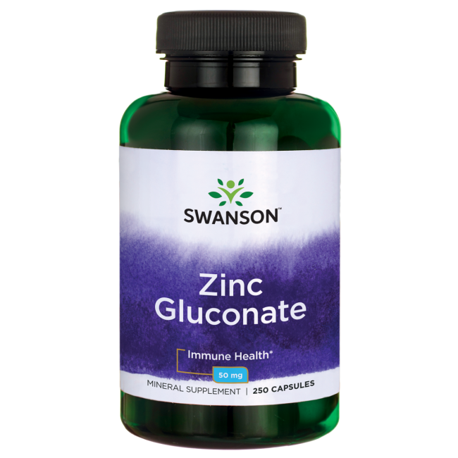 Цинк глюконат 50 мг 250 капсул / Zinc Gluconate Swanson USA