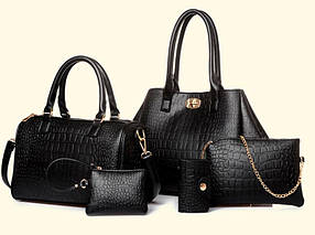 Набір сумок під крокодил для ділових жінок, 5в1