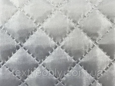 Підкладка нейлон на синтепоні колір сірий квадрат 2х2, фото 2