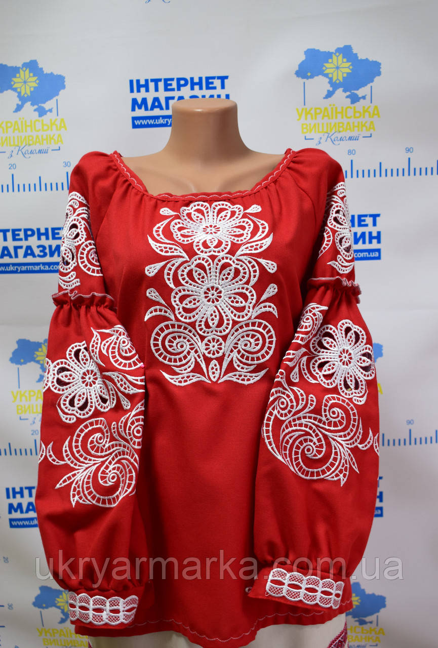 Вишита сорочка "Візерунки" червона