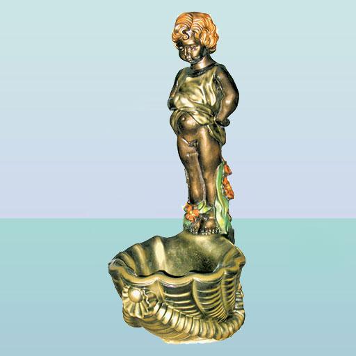 Декоративний фонтан скульптура Пісяючий хлопчик для водойми та садового ставка