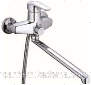 Змішувач для ванни довгий гусак ZEGOR (TROYA) SWZ-7-А182 (NVL)