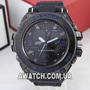 Чоловічі кварцові наручні годинники G-Shock M100 / Касіо на каучуковому ремінці чорного кольору