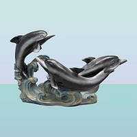 Садовый фонтан скульптура Три дельфина для декоративного водоема или пруда