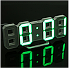 Годинник настінний / настільний електронний цифровий що світиться світлодіодний білий+зелений LED Best Time, фото 3