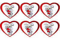 Вафельна картинка для пряників, на топери "З Днем Св.Валентина", (лист А4, товщина 0,3 мм)