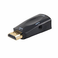 Конвертер - Адаптер переходник HDMI - VGA с Аудио AUX с Чипом для Т2, PS3 XBox360, видеокарт (флешка)