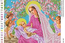 Схема для вишивання бісером "Богородиця з дитиною й небом".