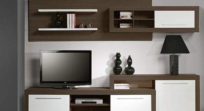 Стінка для вітальні з ДСП/МДФ (вітальня стінка) ЛаКрема дуб Арканзас ВМВ Холдінг, фото 1