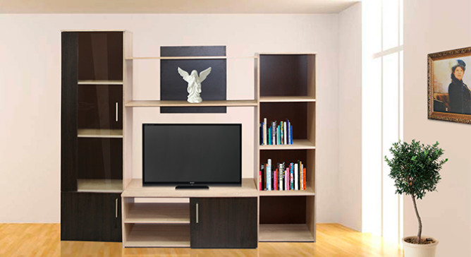 Стінка для вітальні з ДСП/МДФ (гостиная стенка) Тігра Дуб сонома/венге ВМВ Холдінг, фото 1